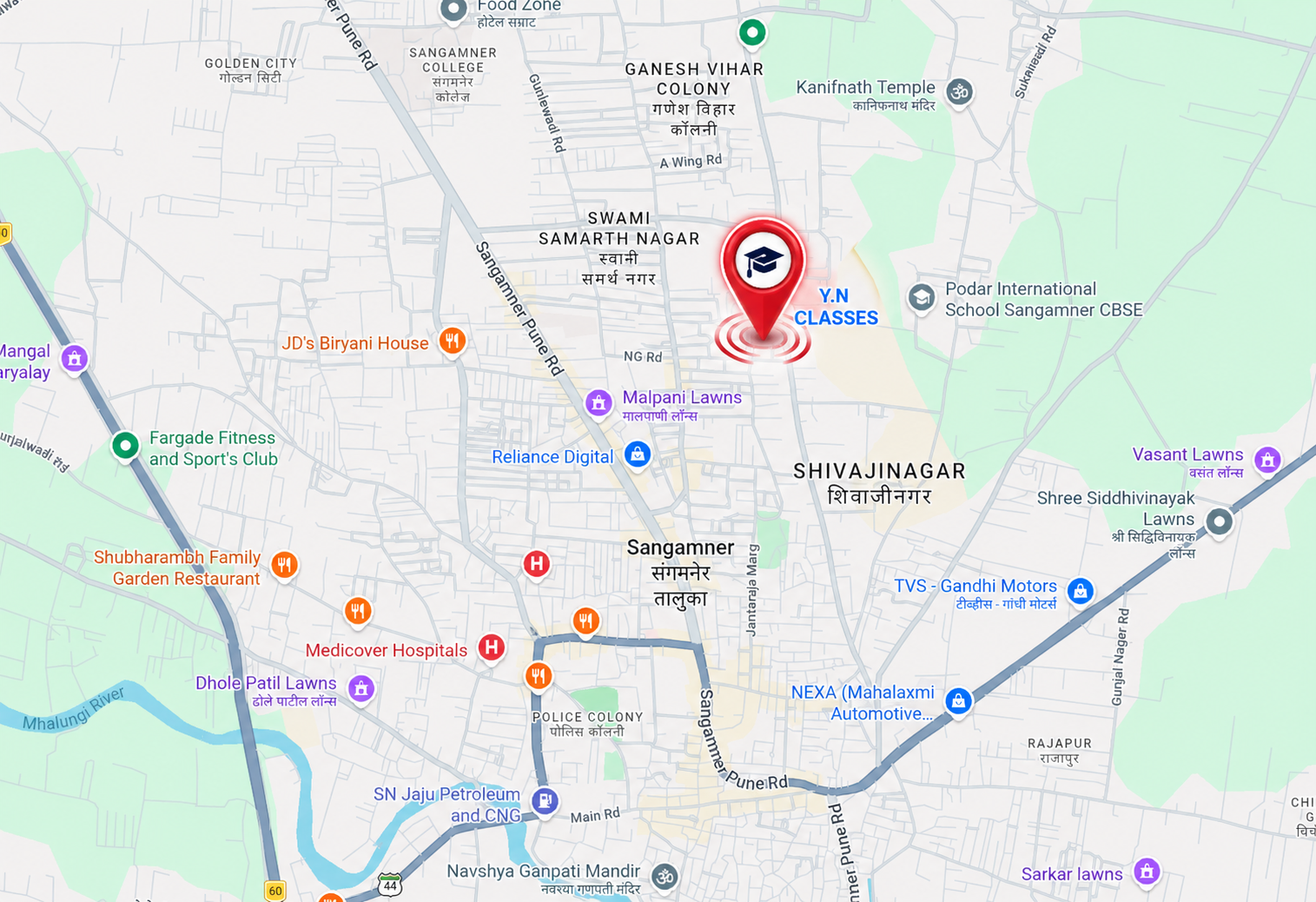 Y N Classes on Google Maps